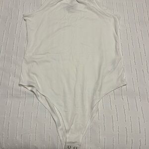 Wild Fable White Ribbed Bodysuit